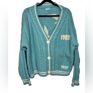 Taylor Swift 1989 Taylor's Version Cardigan M/L Blue Slouchy Knit